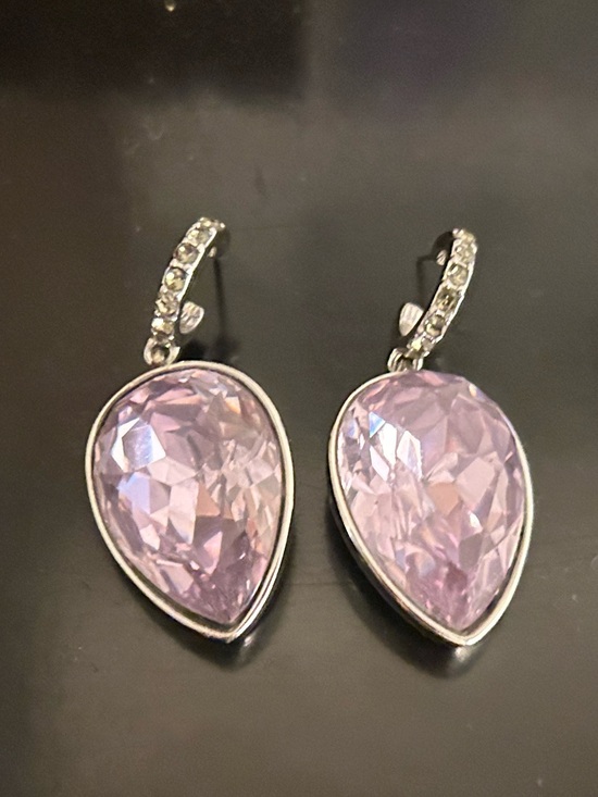 Jewelry - Sparkling Teardrop Light PurpleCrystal Drop Earrings